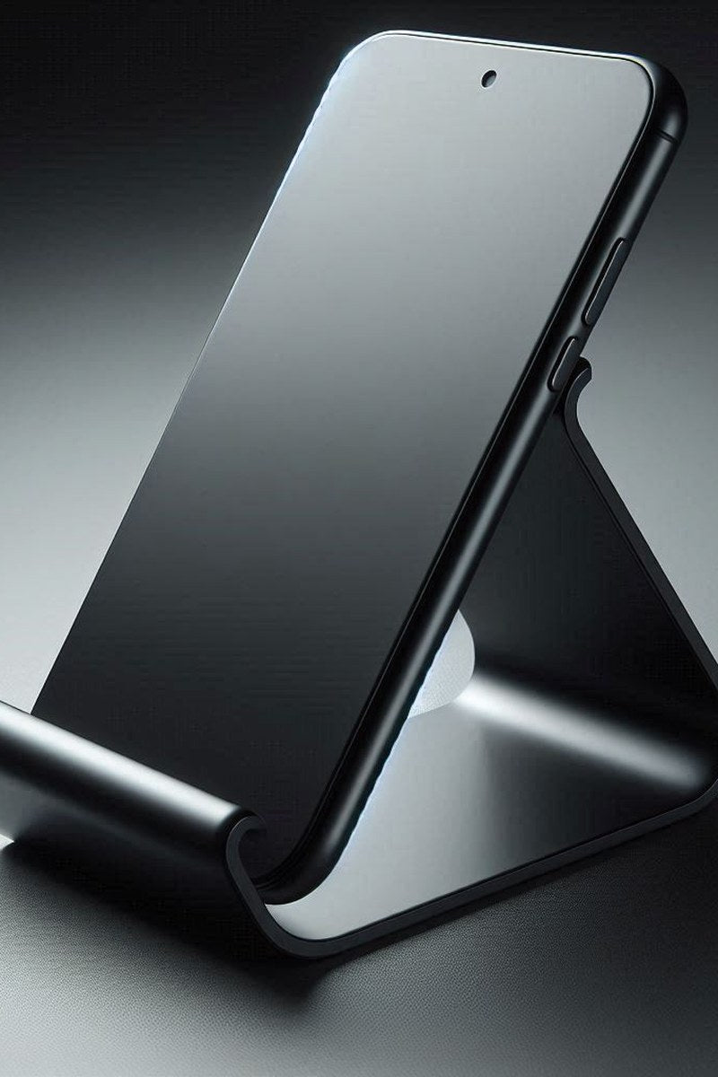 Gros plan d'un support de téléphone blanc incurvé au design en arc tout en douceur