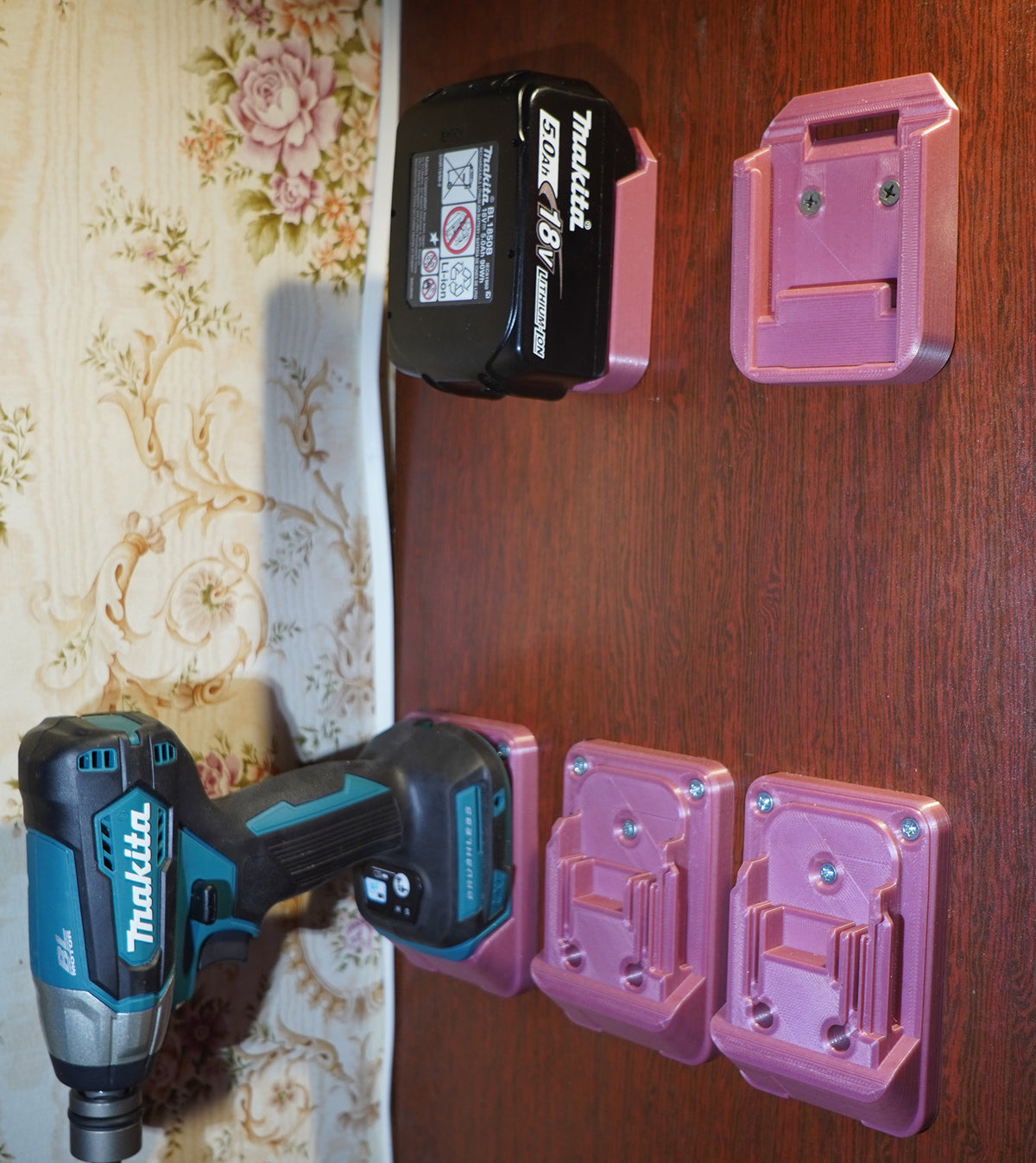 Support mural Makita pour batteries et outils, LXT 18 V/14,4 V