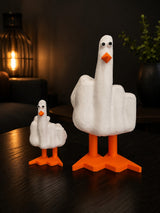 Figurine Duck You blanche – comparaison des tailles 14 cm et 25 cm