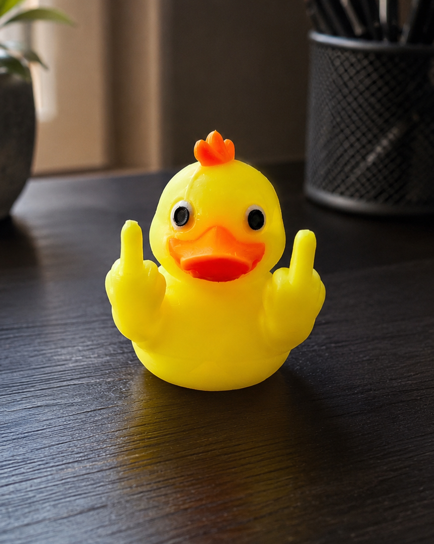 Figurine canard insolent – Duck You V2 avec doigts d'honneur
