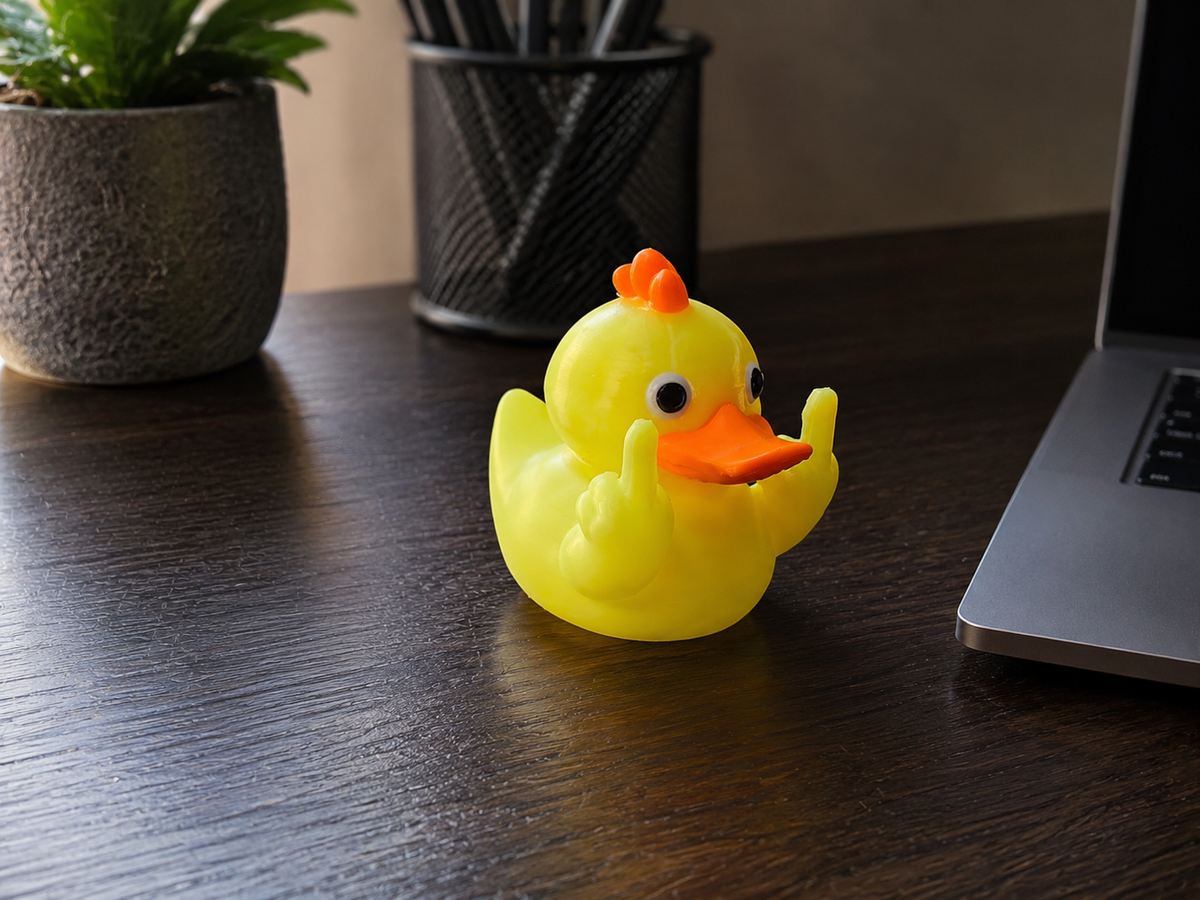 Figurine canard insolent – Duck You V2 avec doigts d'honneur