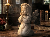 Ange de communion fille avec voile et chapelet – ange en prière, cadeau de première communion