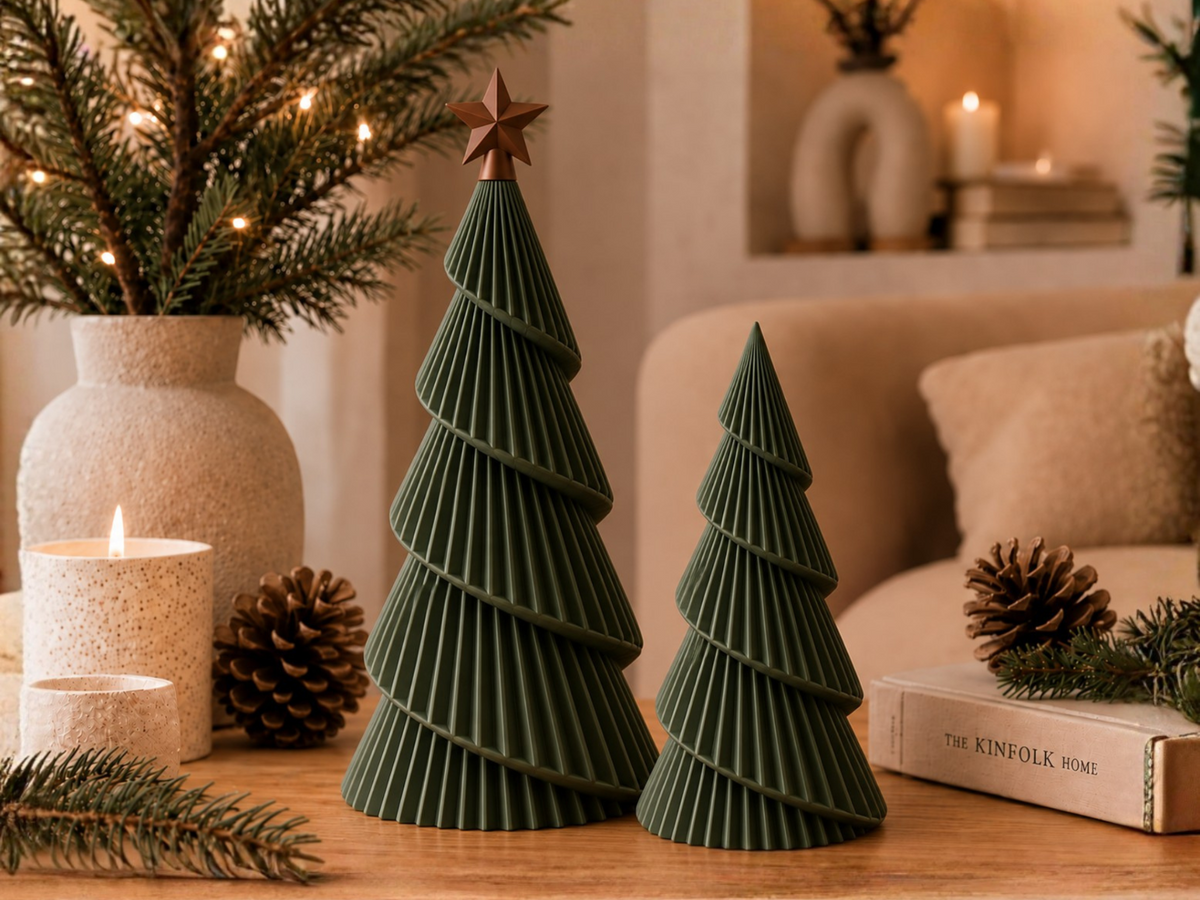 Figurine de sapin de Noël avec étoile – sapin spirale de style nordique