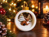 Boule de Noël avec ourson et sapin