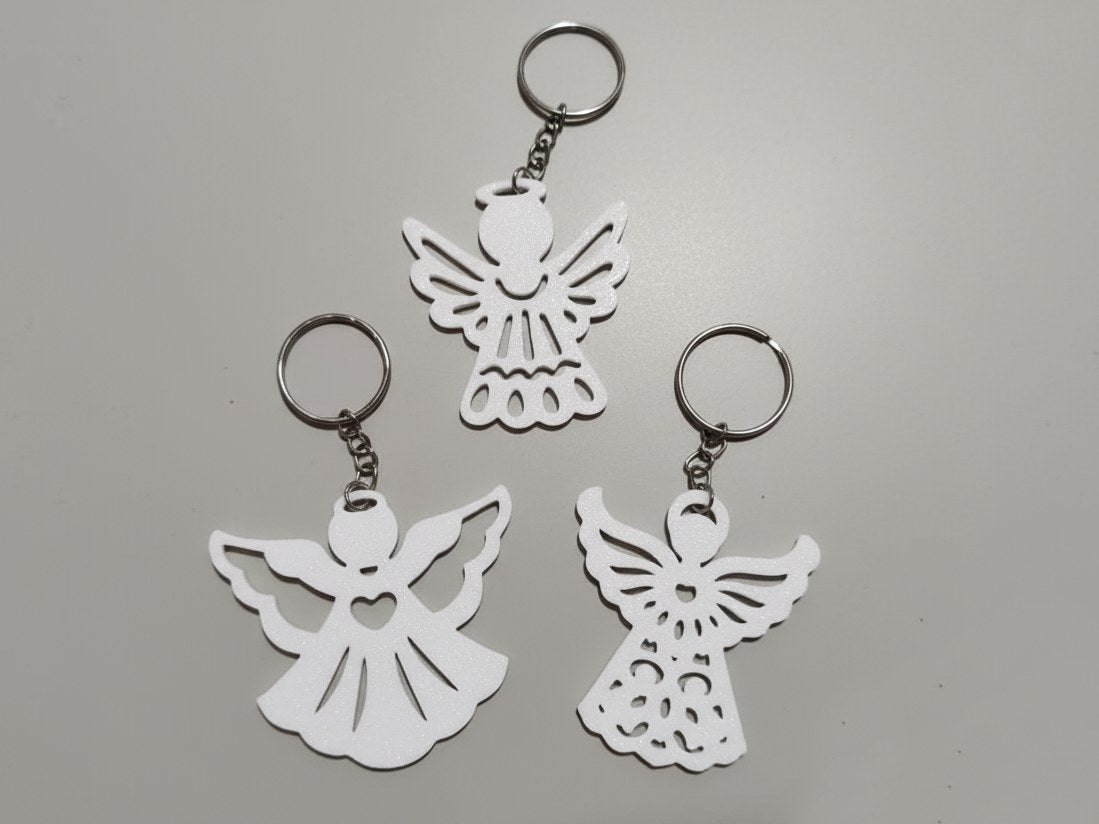 Trois pendentifs anges pour porte-clés ou sapin de Noël
