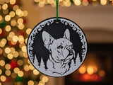 Décoration de sapin avec silhouette de bouledogue français