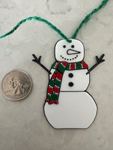 Étiquette cadeau en forme de bonhomme de neige