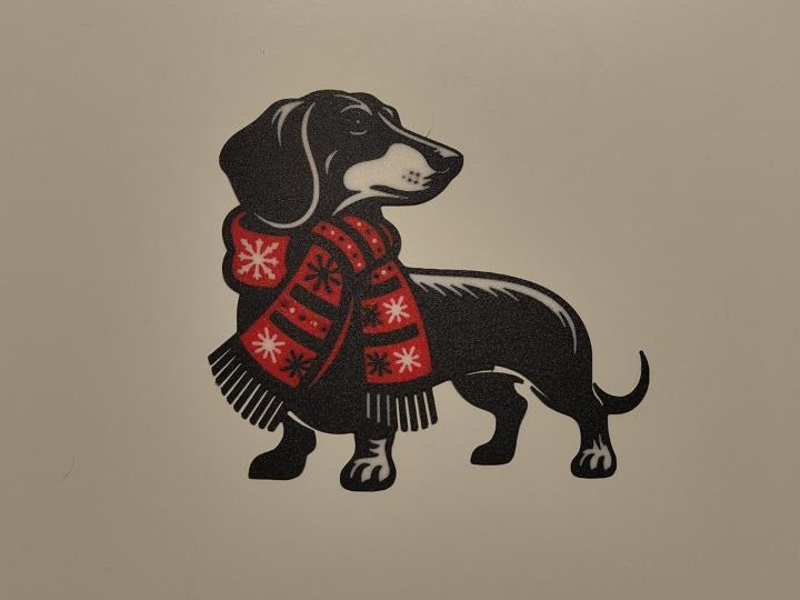 Décoration murale avec teckel dans l'esprit de Noël