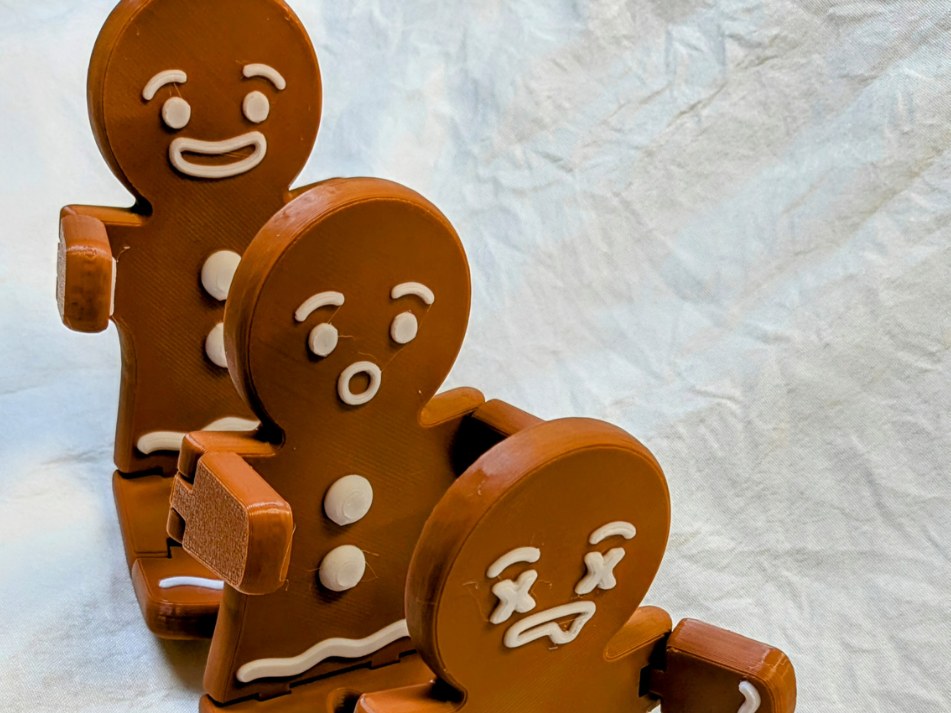 Figurine de bonhomme en pain d'épices aux segments articulés – 5 visages