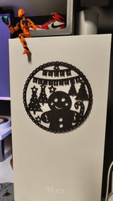 Silhouette de bonhomme en pain d'épices en décoration murale de Noël