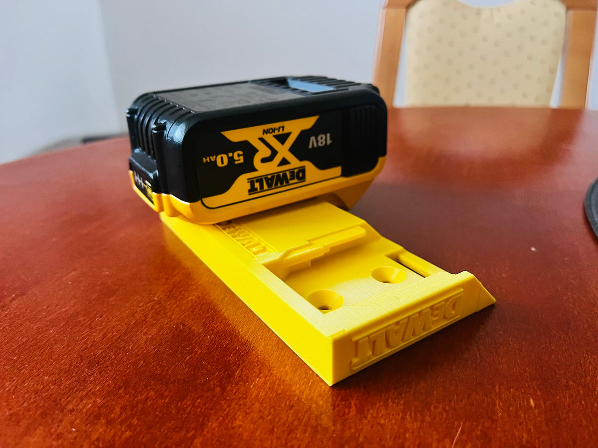Support mural pour deux batteries DeWalt 18 V avec logo