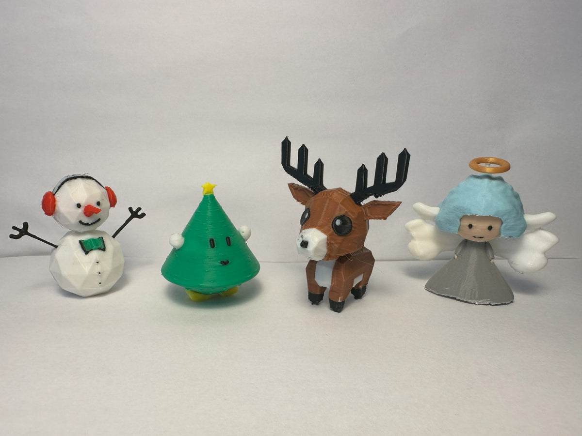 Ensemble de figurines de Noël avec bonhomme de neige, sapin, renne et ange