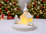 Maison de Noël pour bougie chauffe-plat – église en pain d'épices