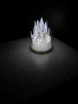 Lanterne de Noël pour bougie chauffe-plat avec renne et bonhomme de neige