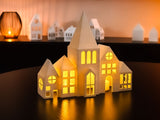 Maison de Noël pour bougie LED – mini maison d'hiver et de Noël