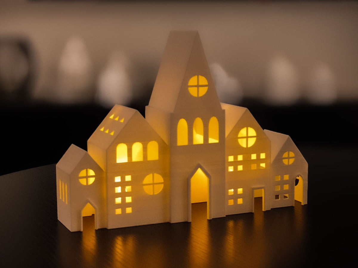 Maison de Noël pour bougie chauffe-plat – petite maison d'hiver décorative