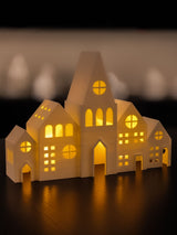 Maison de Noël pour bougie chauffe-plat – petite maison d'hiver décorative