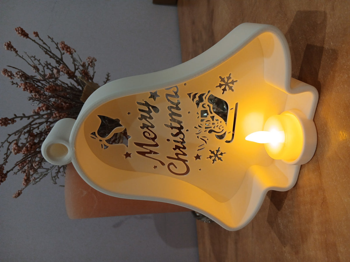 Cloche de Noël ajourée avec bougie LED