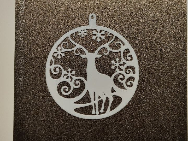 Boule de Noël plate avec motif de renne