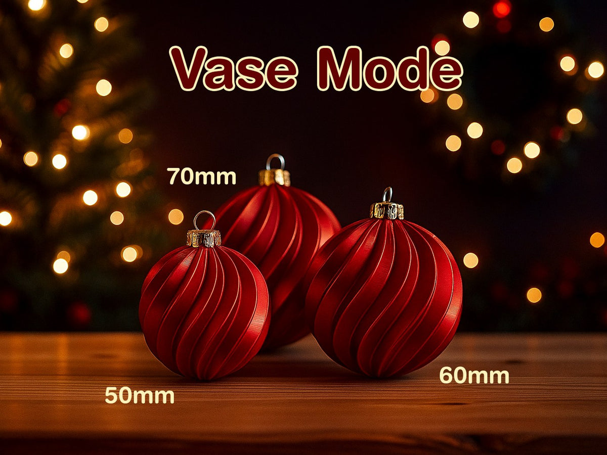 Boule de Noël en spirale de 50, 60 ou 70 mm