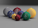 Boules de Noël striées en trois tailles