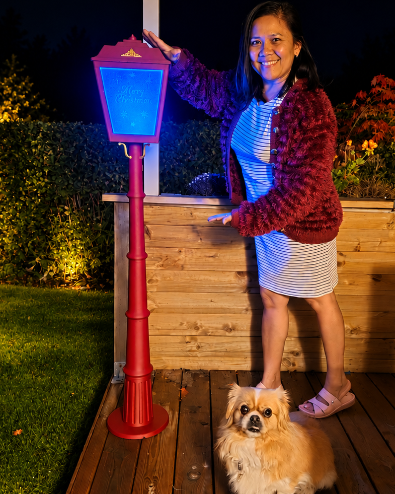 Lampe de Noël – réverbère avec éclairage LED, 140 cm