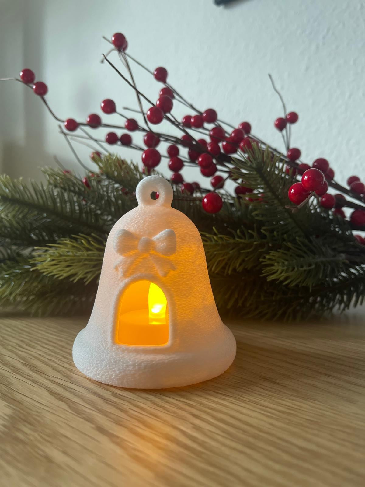 Cloche de Noël pour bougie LED – décoration d'hiver