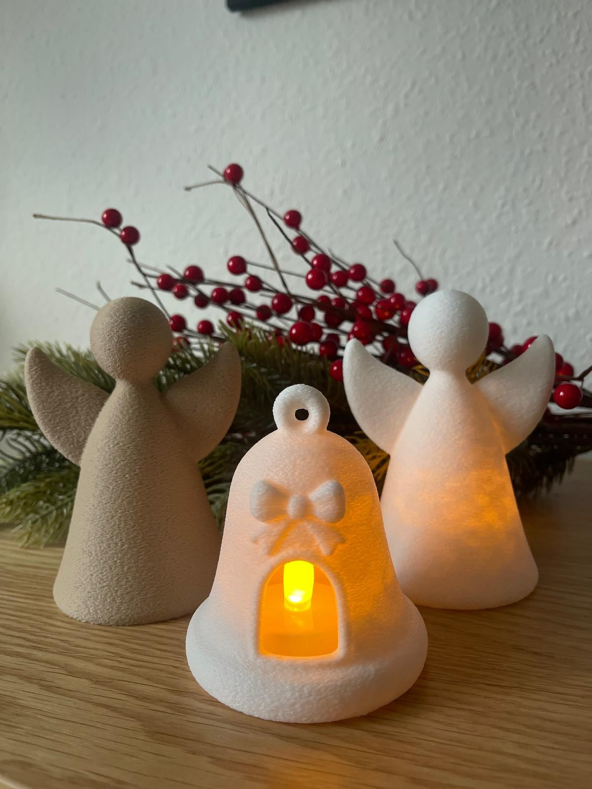 Cloche de Noël pour bougie LED – décoration d'hiver