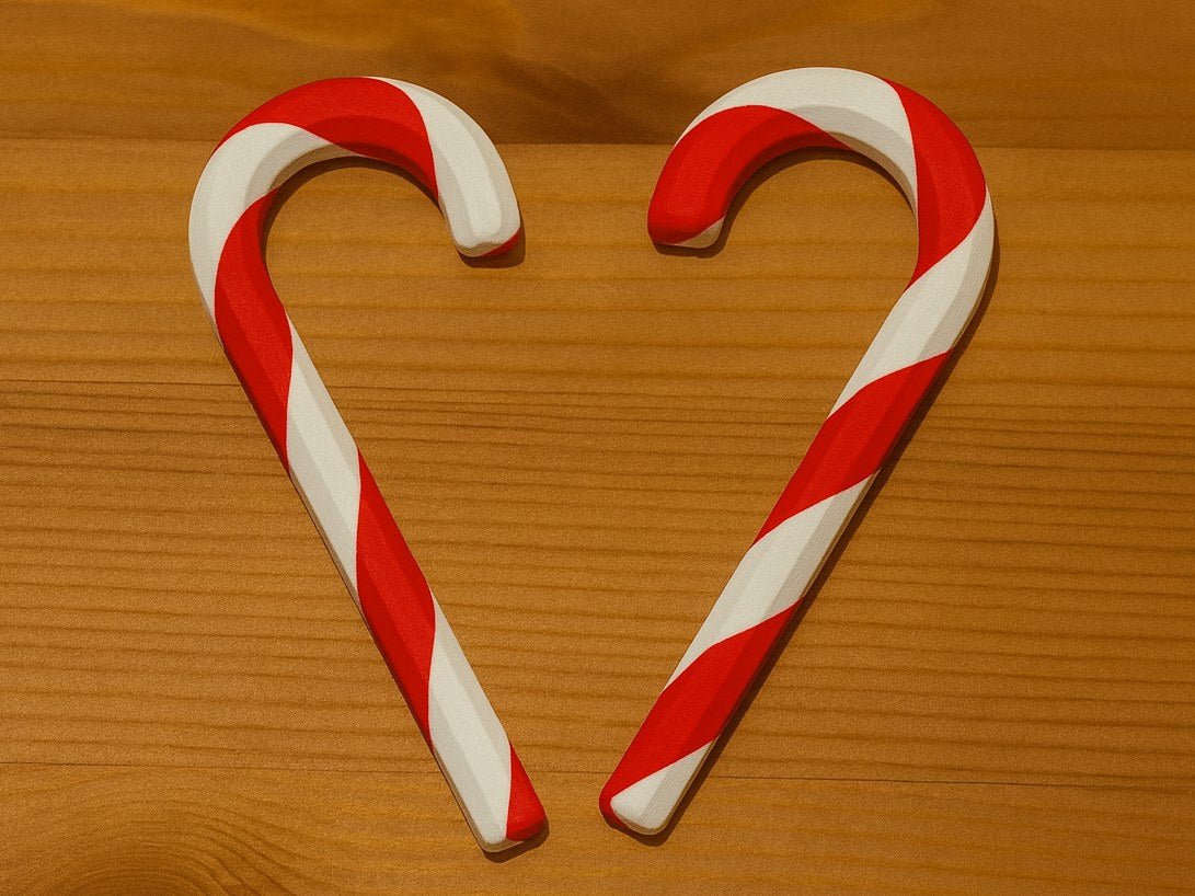 Sucre d'orge rayé en décoration de Noël