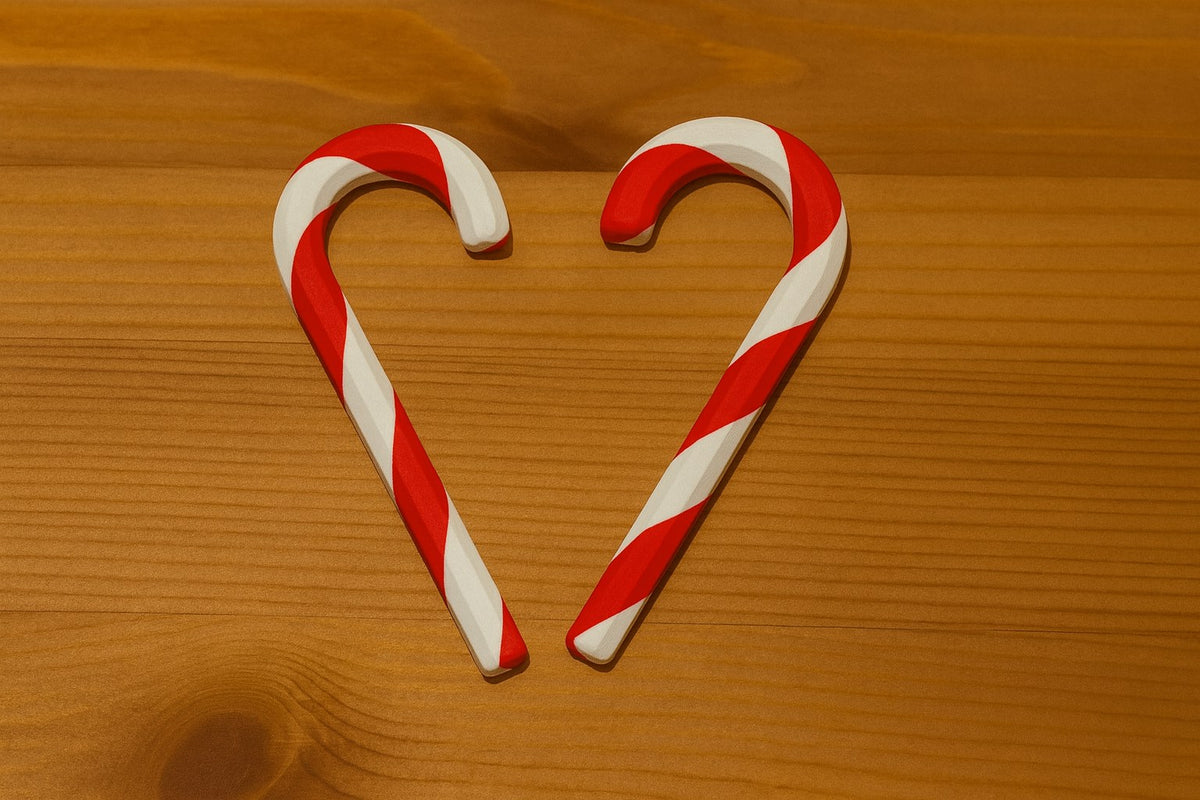 Sucre d'orge rayé en décoration de Noël