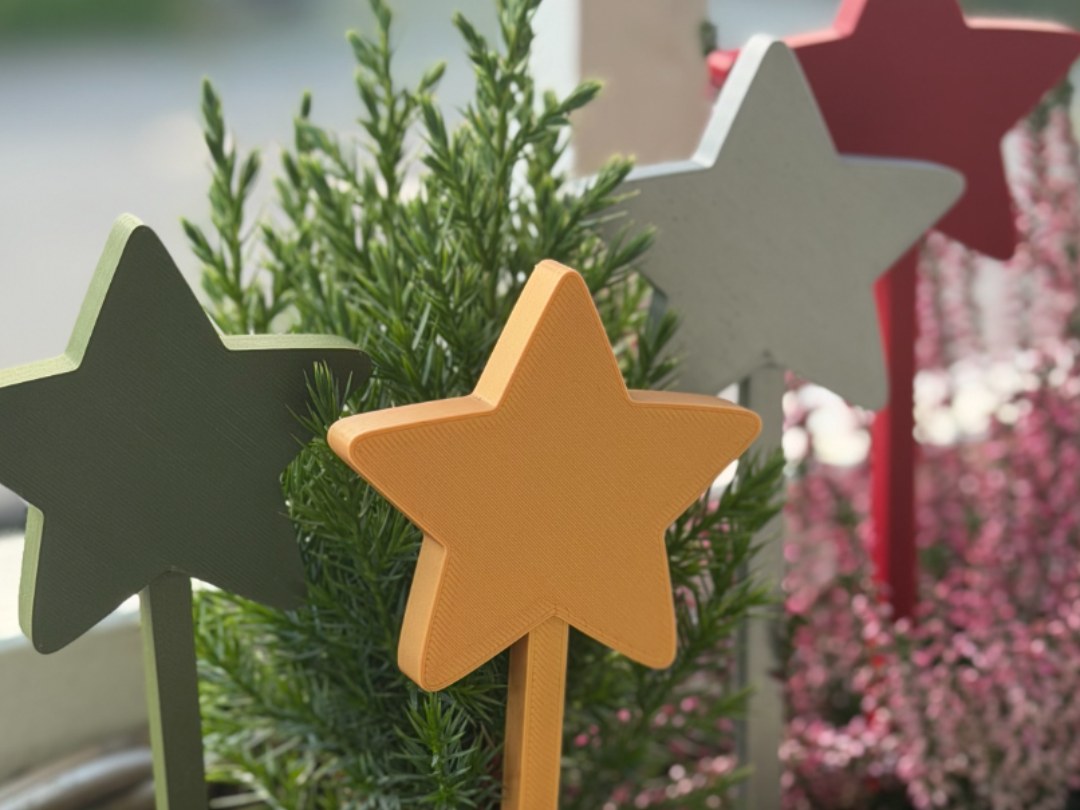 Étoile de Noël sur pique pour pot de fleurs