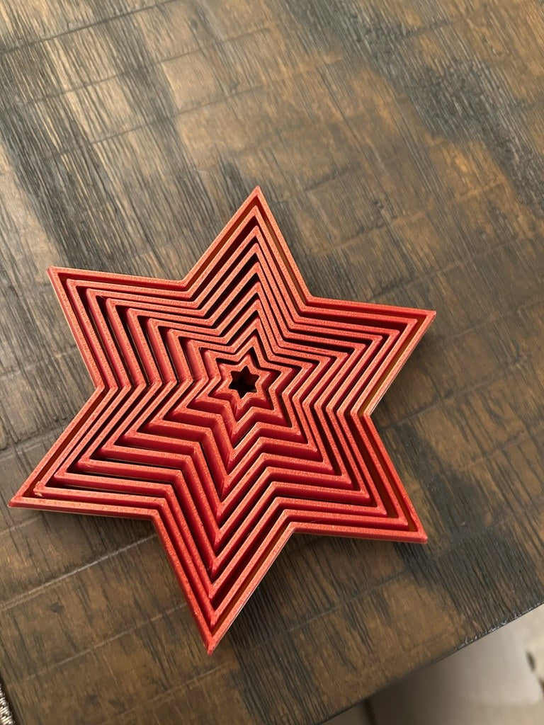 Étoile de Noël pliable à six branches en plusieurs couleurs