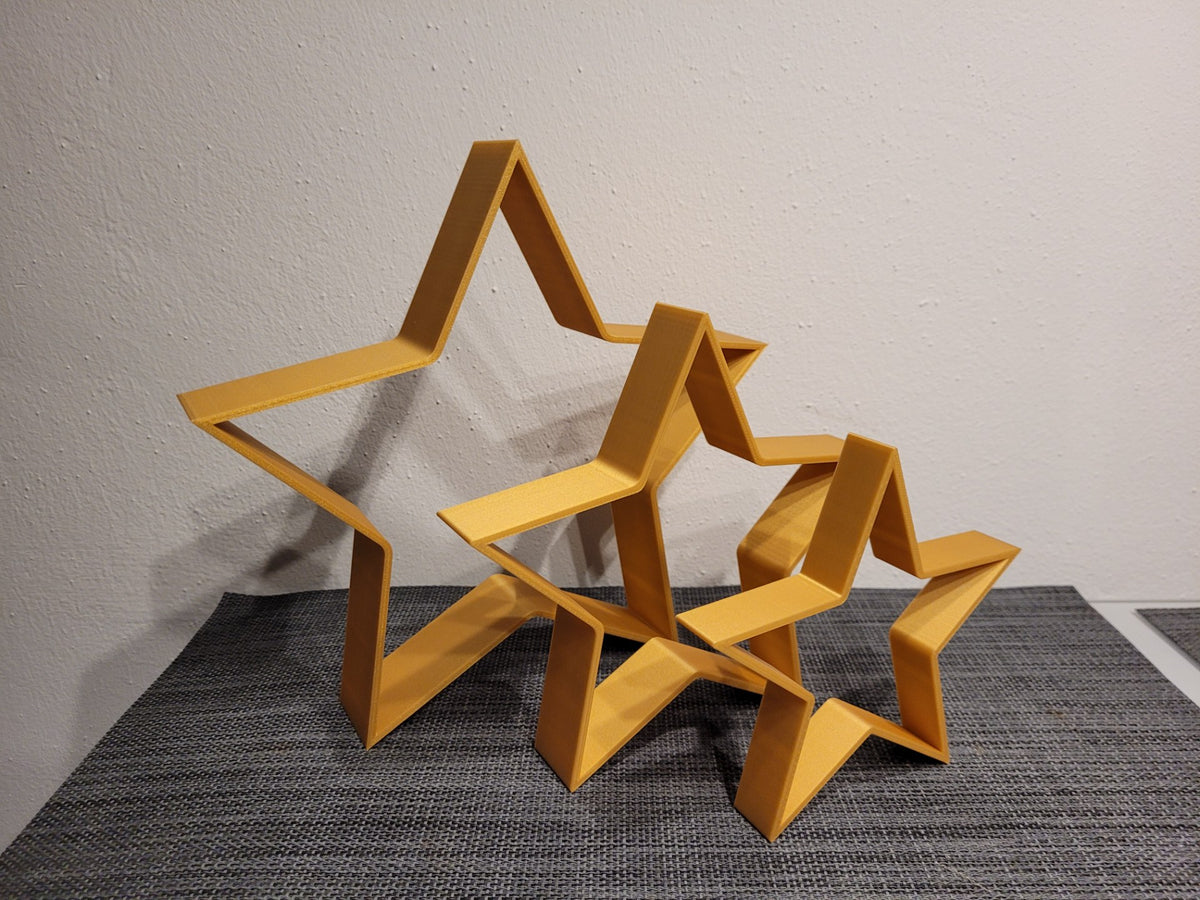 Lot de 3 étoiles décoratives de différentes tailles
