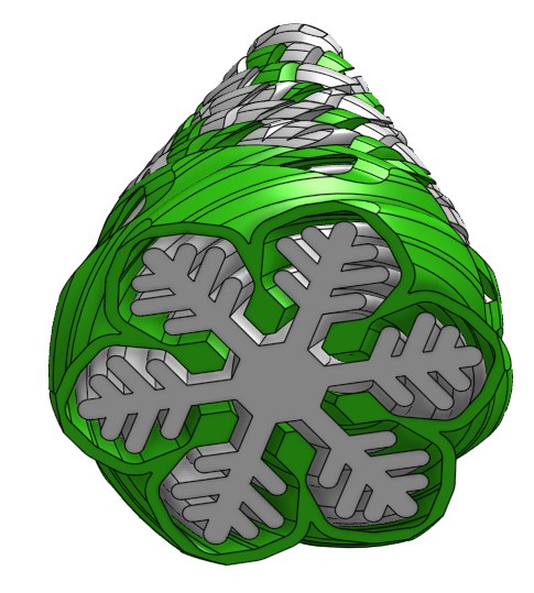 Jouet antistress sapin en spirale en forme de flocon de neige et de sapin