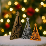 Figurine de sapin de Noël au design géométrique, 3 tailles