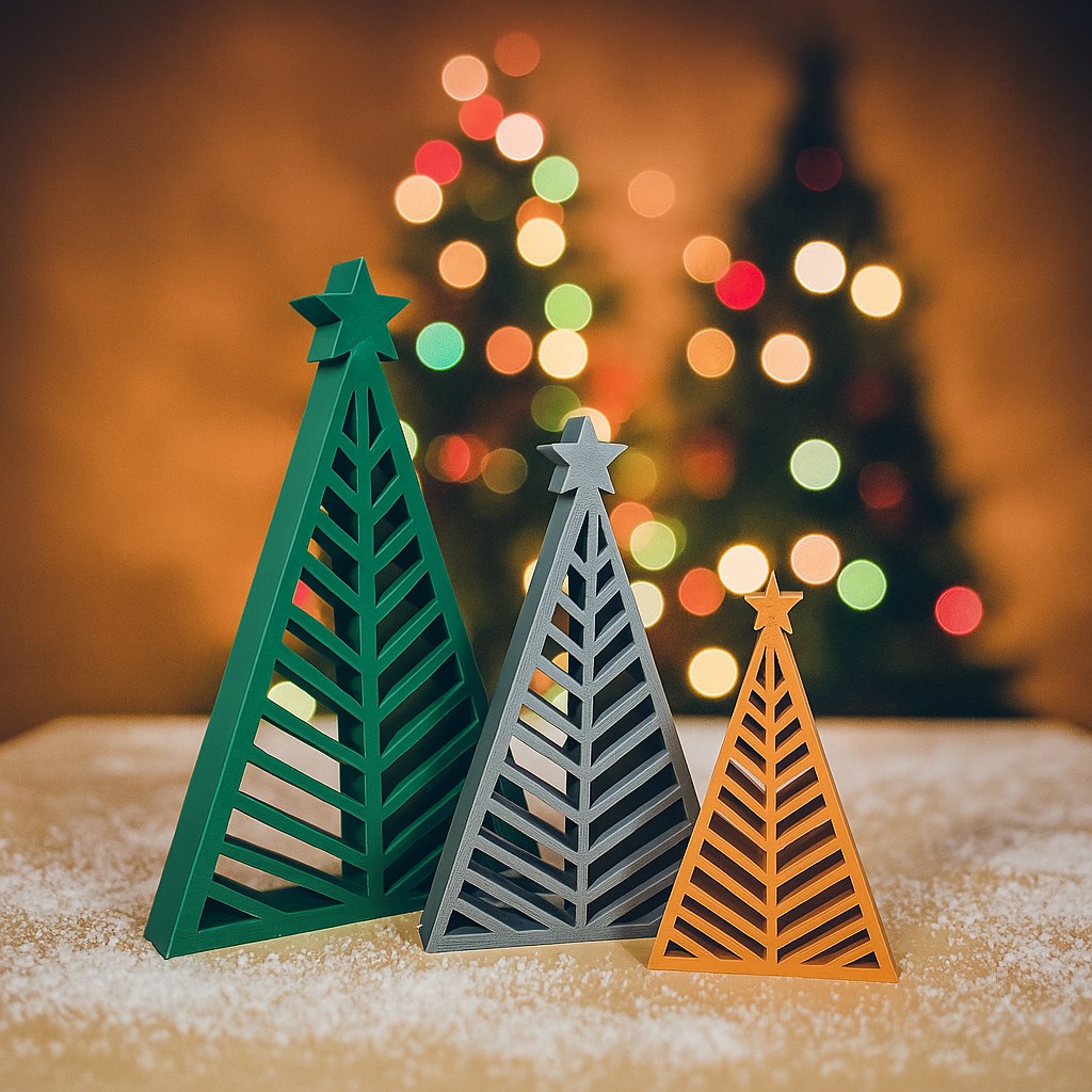 Figurine de sapin de Noël au design géométrique, 3 tailles