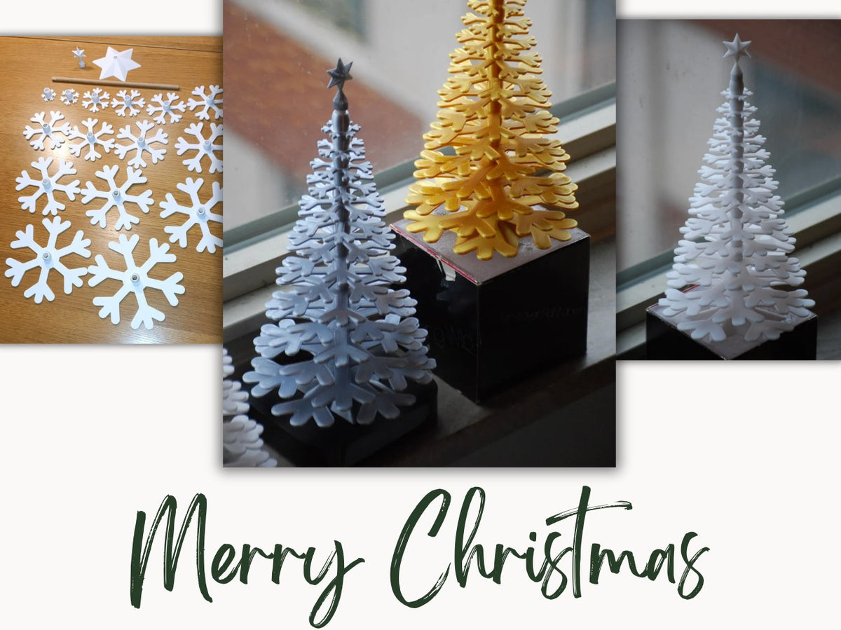 Figurine de sapin de Noël en flocons de neige avec étoile