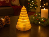 Sapin de Noël cannelé avec bougie LED à l'intérieur