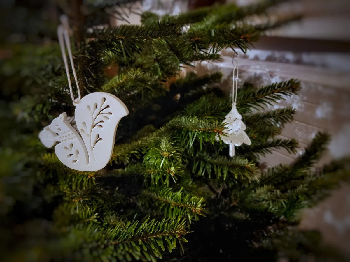 Huit décorations de sapin en forme d'animaux