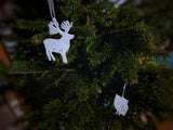 Huit décorations de sapin en forme d'animaux
