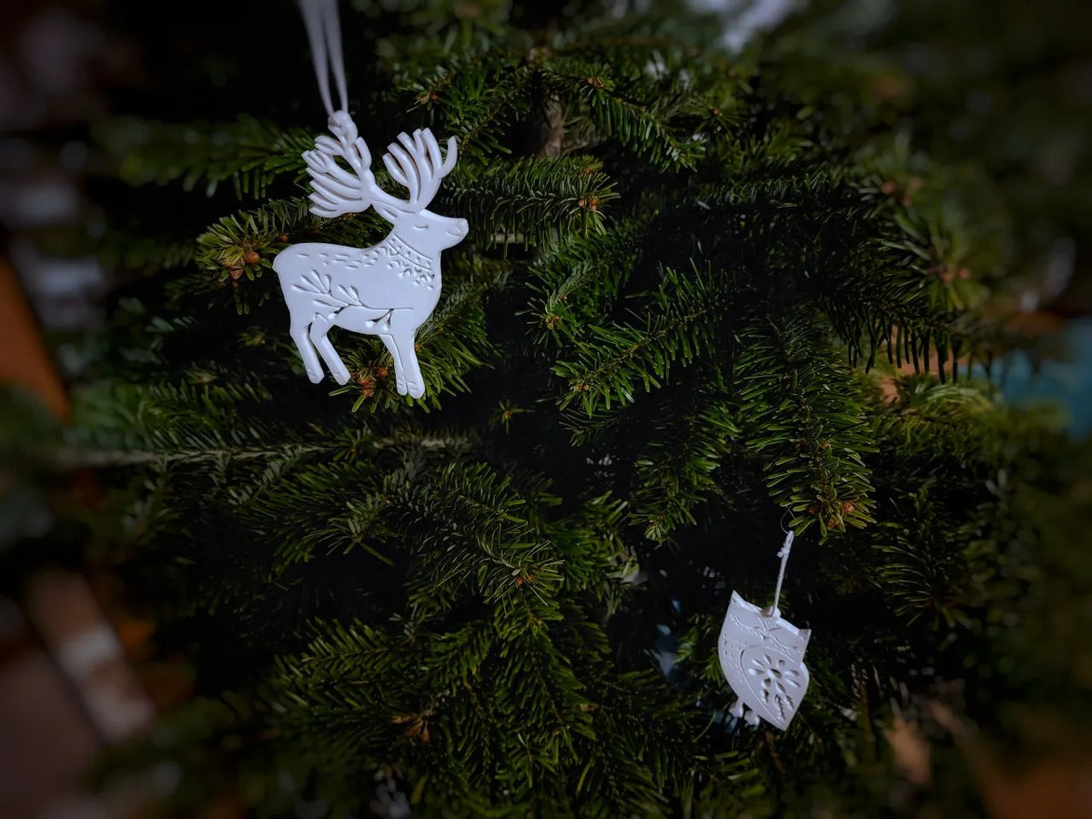 Huit décorations de sapin en forme d'animaux
