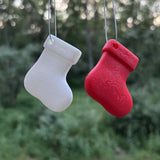 Petite chaussette de Noël en décoration de sapin avec attache