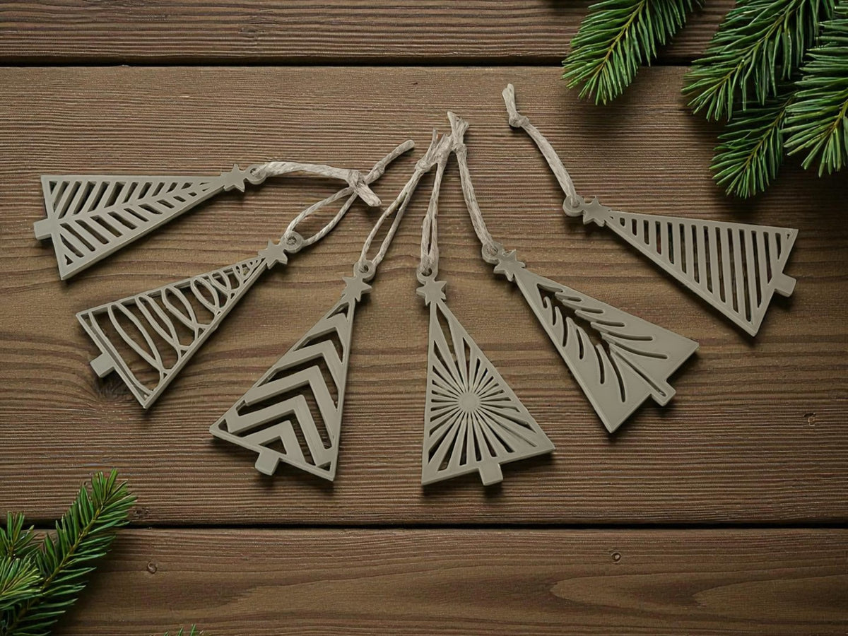 Décoration de sapin moderne – lot de 6 arbres géométriques