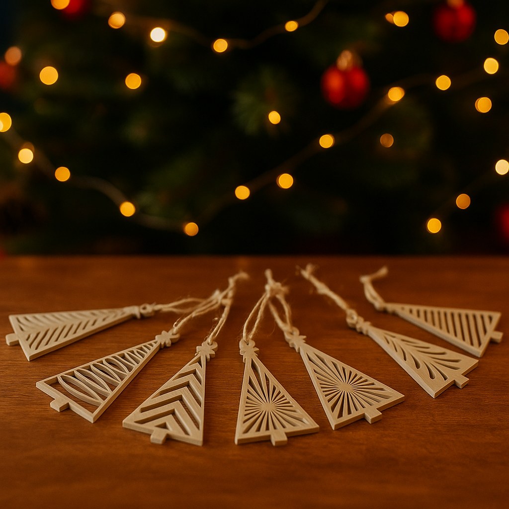 Décoration de sapin moderne – lot de 6 arbres géométriques