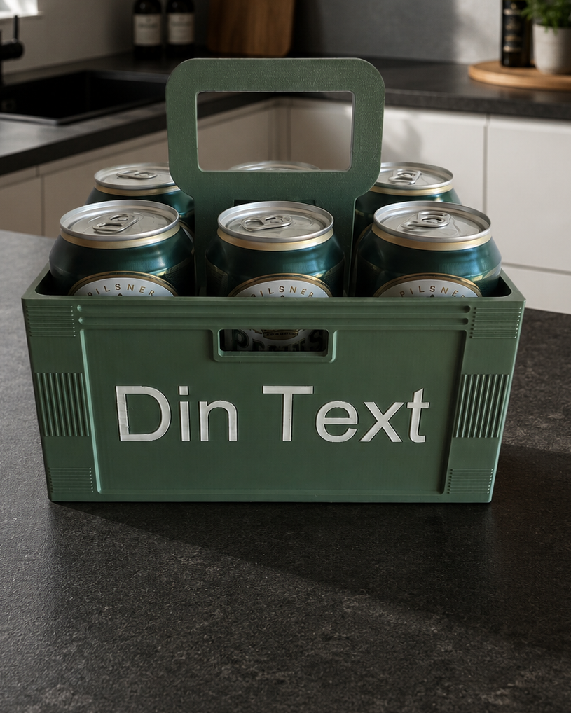 Caisse à bière avec texte personnalisé – coffret cadeau 6 canettes avec poignée