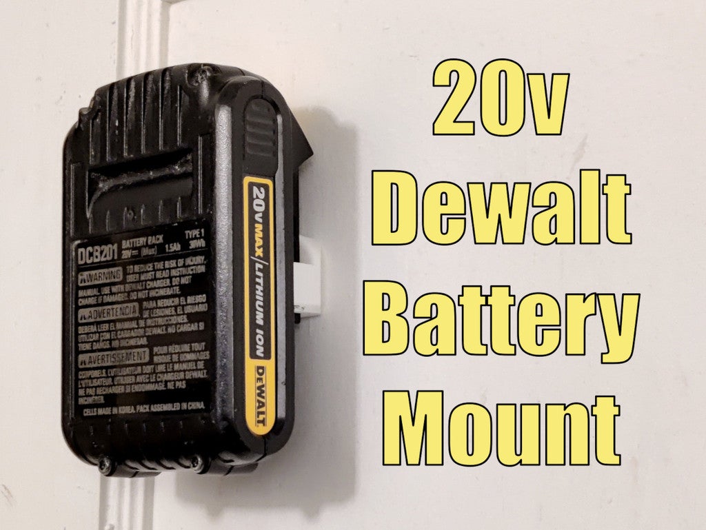 Support mural fin pour batterie DeWalt 20 V