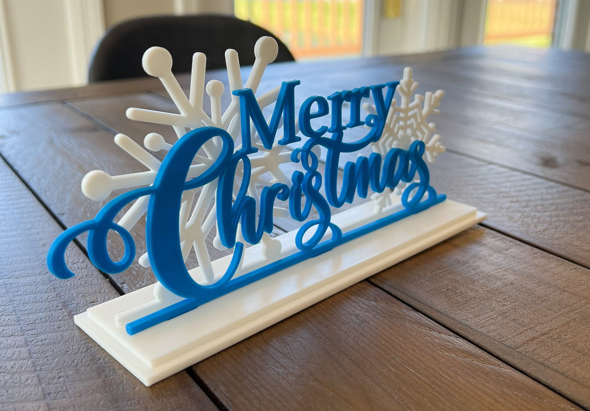 Plaque Merry Christmas – décoration de Noël à poser en 3 parties