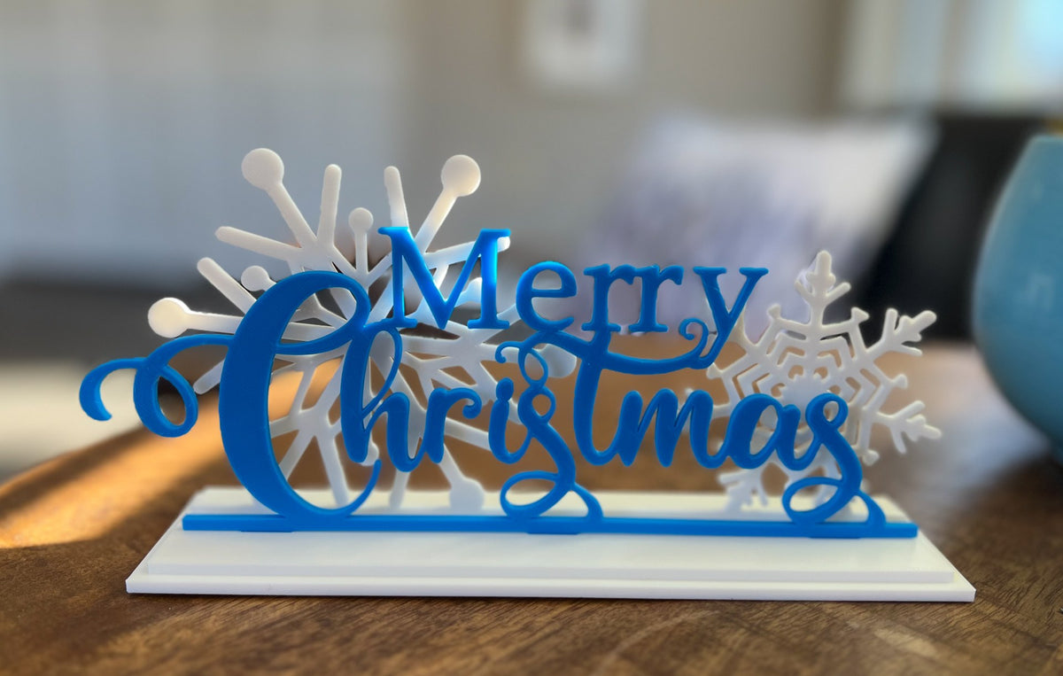 Plaque Merry Christmas – décoration de Noël à poser en 3 parties