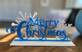 Plaque Merry Christmas – décoration de Noël à poser en 3 parties