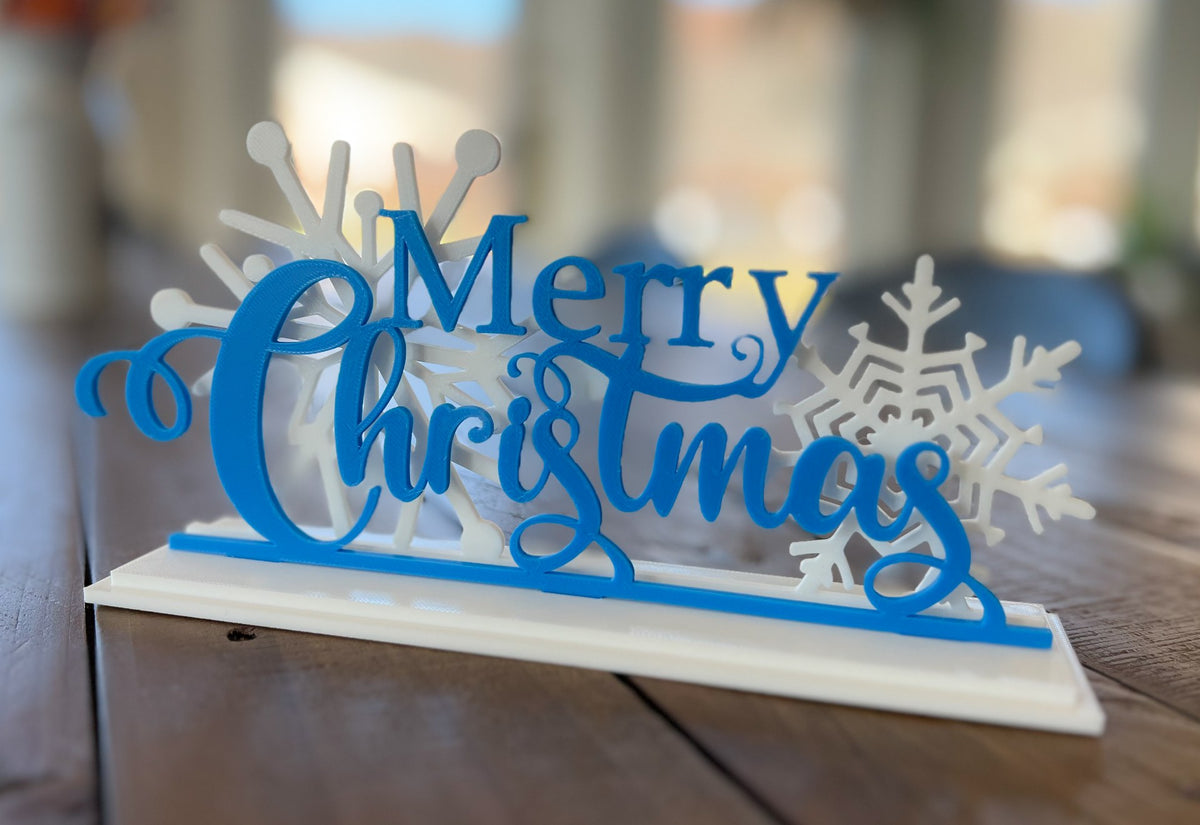 Plaque Merry Christmas – décoration de Noël à poser en 3 parties